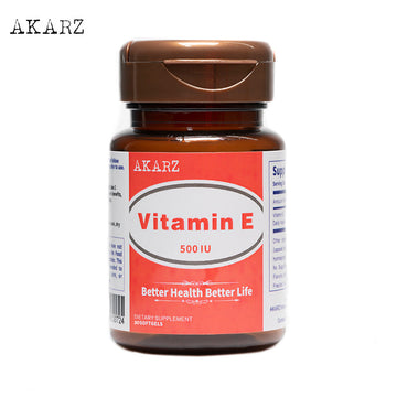 AKARZ VE Vitamin E Skin Lightening & Anti-Aging Supplement - 500IU, Natural Skin Whitening